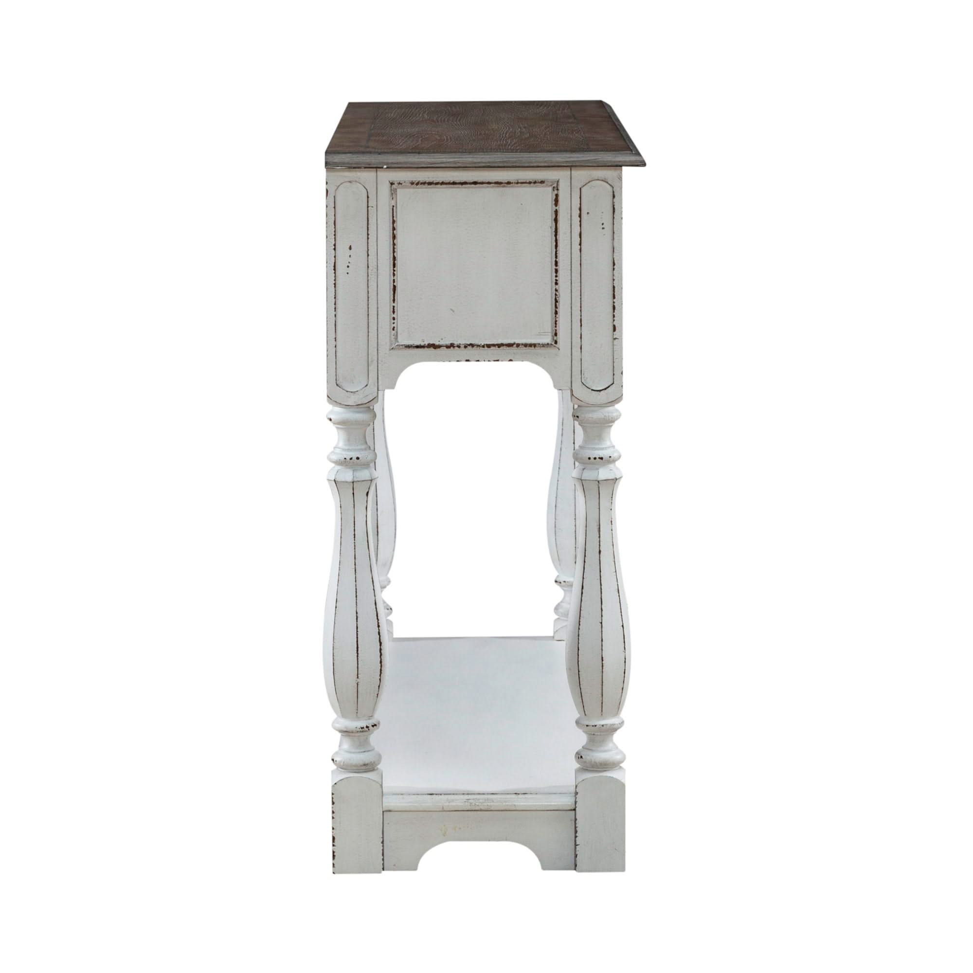 Magnolia Manor - Hall Console Bottom With Shelf For Display & Storage - Antique White