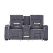 Austin - Console Reclining Loveseat With Storage Arms - Gray
