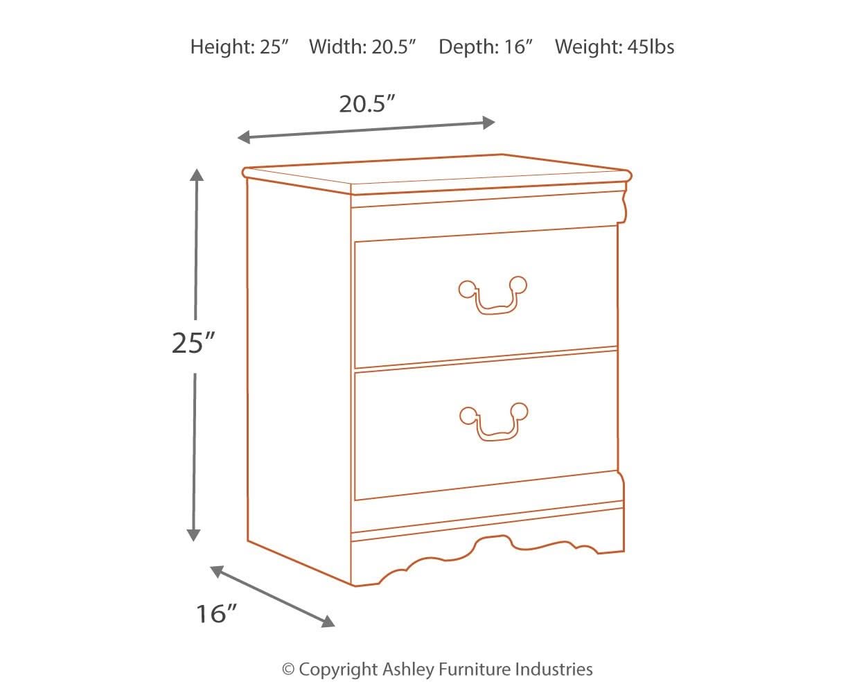 Anarasia - Two Drawer Night Stand - White