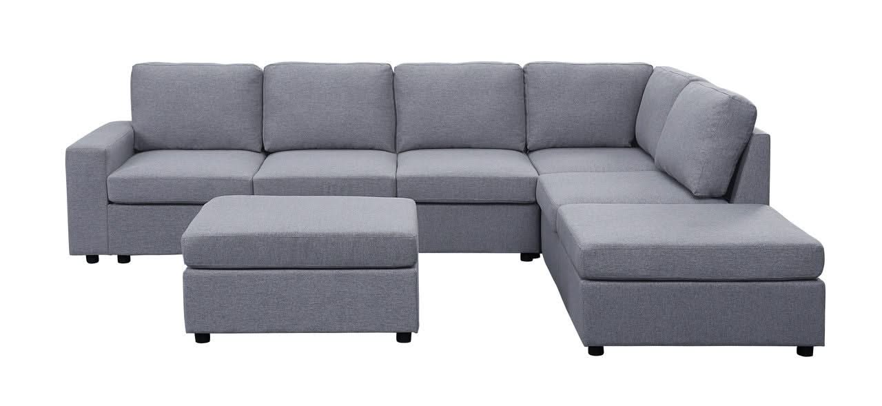 Marley - 7 Seat Reversible Modular Sectional Sofa With Ottoman