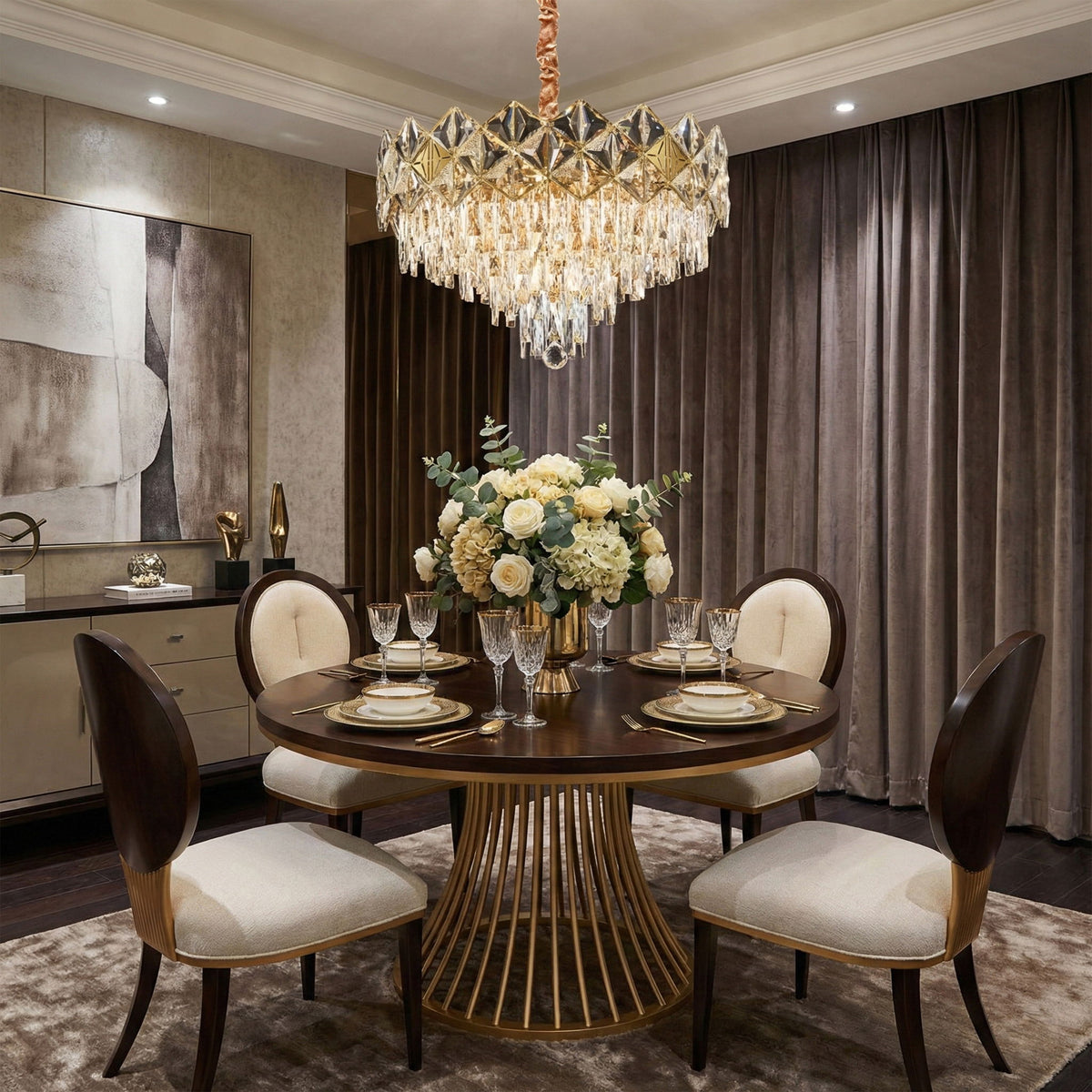 Michael Amini Lighting - Regalia 13-Light Crystal Chandelier - Gold