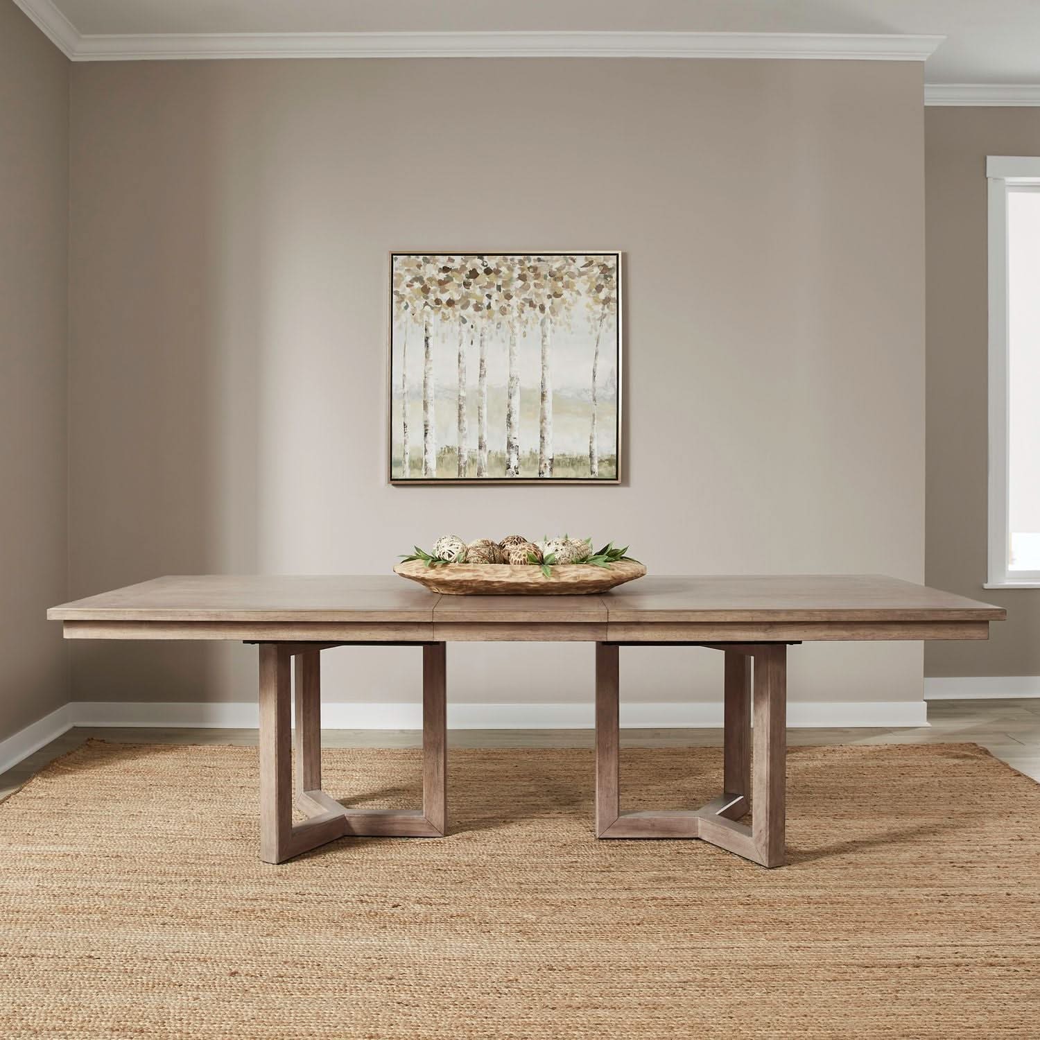 Proximity Place - Double Pedestal Table - Barley Buff - | Free Shipping ...