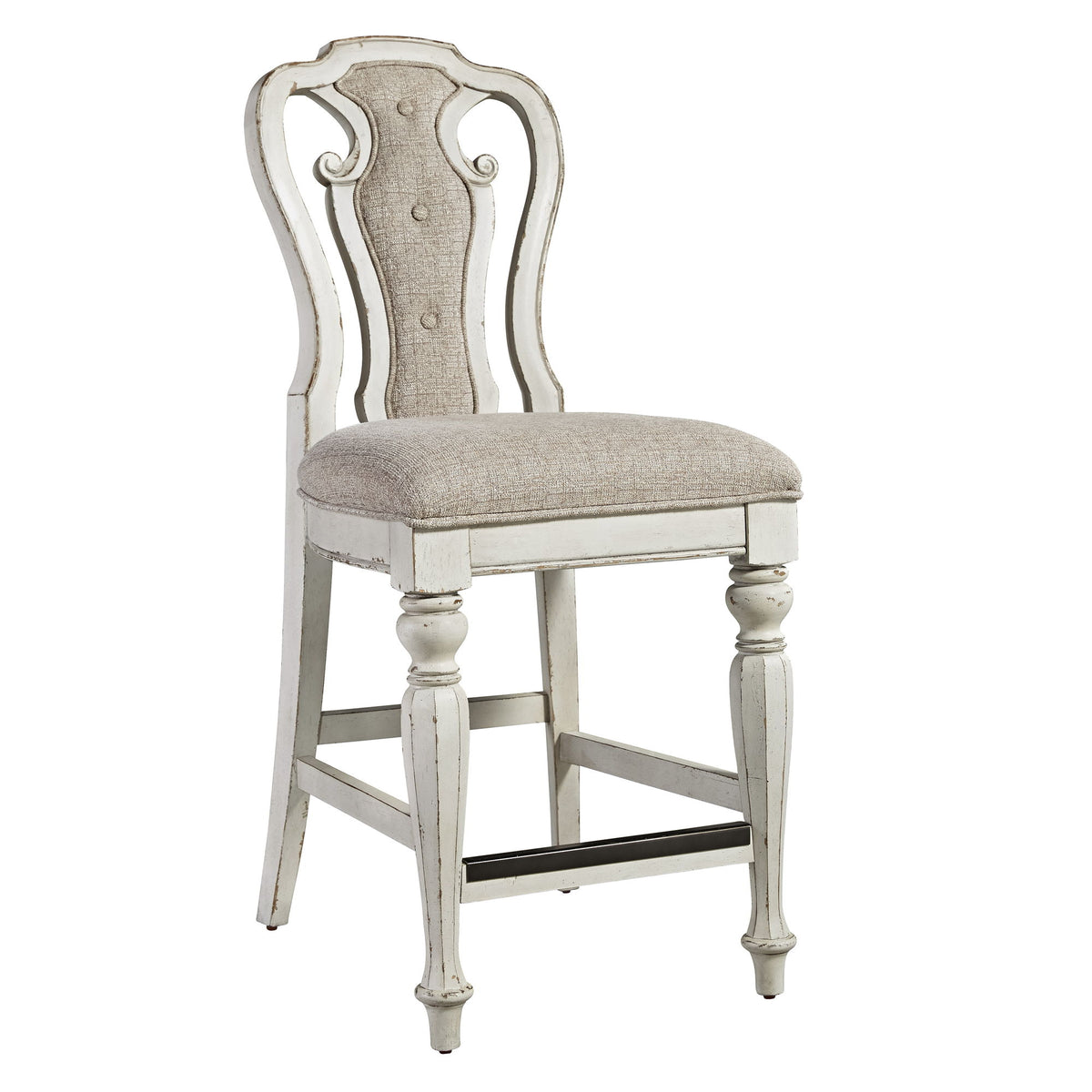 Magnolia Manor - 5 Piece Gathering Table Set - Antique White / Dark Brown