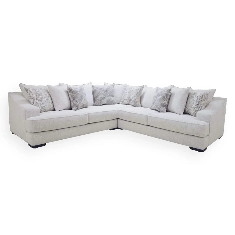 Room Package - Fluffy River White Sectional Living Room Package with Coffee Table Set & Rug