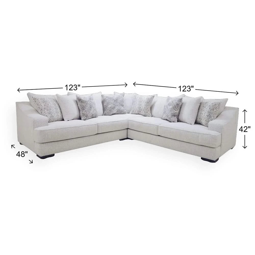Room Package - Fluffy River White Sectional Living Room Package with Coffee Table Set & Rug