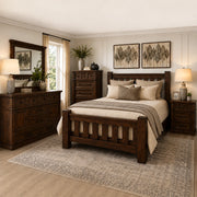 Gabriel Brown Solid Wood Rustic 5-Piece Queen Bedroom Set