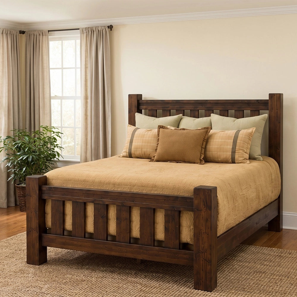 Gabriel Brown Solid Wood Rustic 5-Piece Queen Bedroom Set