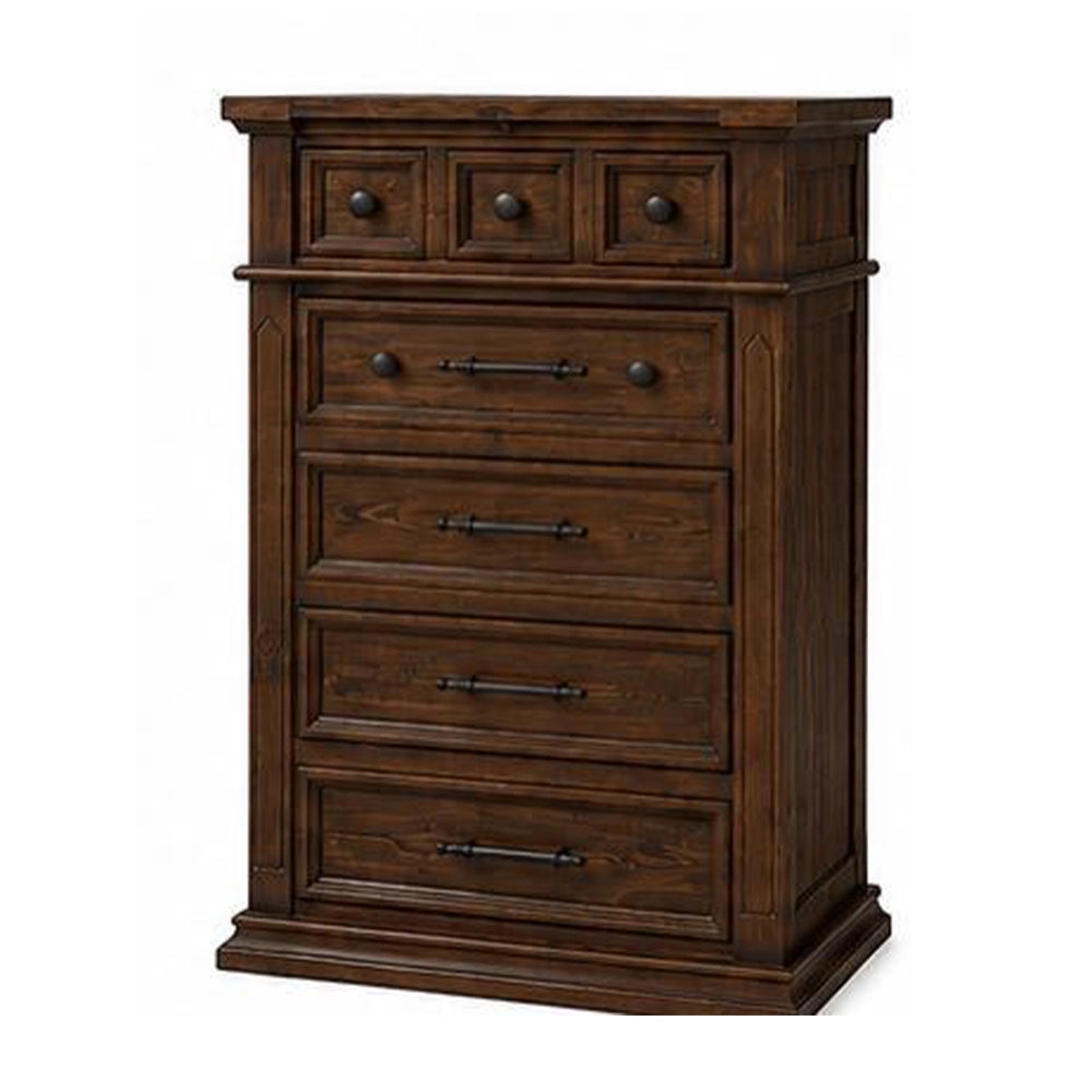 Gabriel Brown Solid Wood Rustic Chest of Drawers