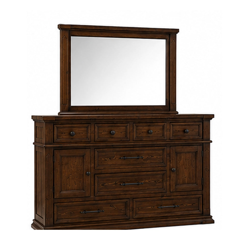 Gabriel Brown Solid Wood Rustic 5-Piece Queen Bedroom Set