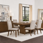 Garland Toffee Modern Rustic 7-Piece Rectangular Extension Dining Set with 6 Upholstered Chairs