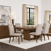 Garland Toffee Modern Rustic 7-Piece Rectangular Extension Dining Set with 6 Upholstered Chairs