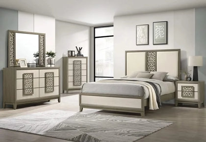 Gateway Ash Grey 5 Piece Bedroom Set with Upholstered Bed