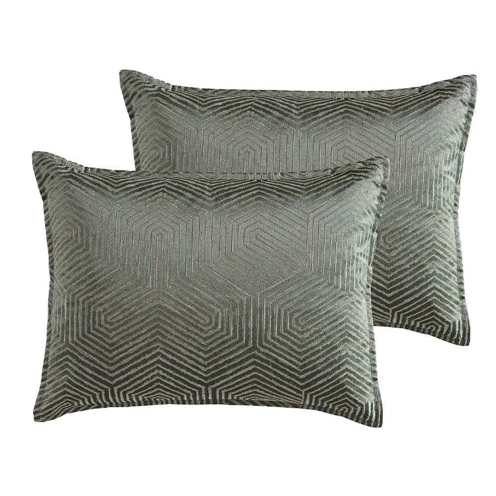Haley Green Queen or King 10PC Comforter Set with Coverlet & Decorative Pillows