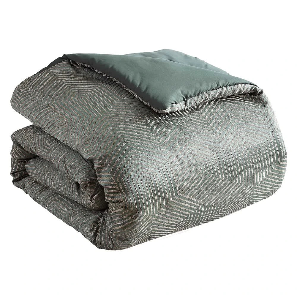 Haley Green Queen or King 10PC Comforter Set with Coverlet & Decorative Pillows
