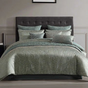 Haley Green Queen or King 10PC Comforter Set with Coverlet & Decorative Pillows
