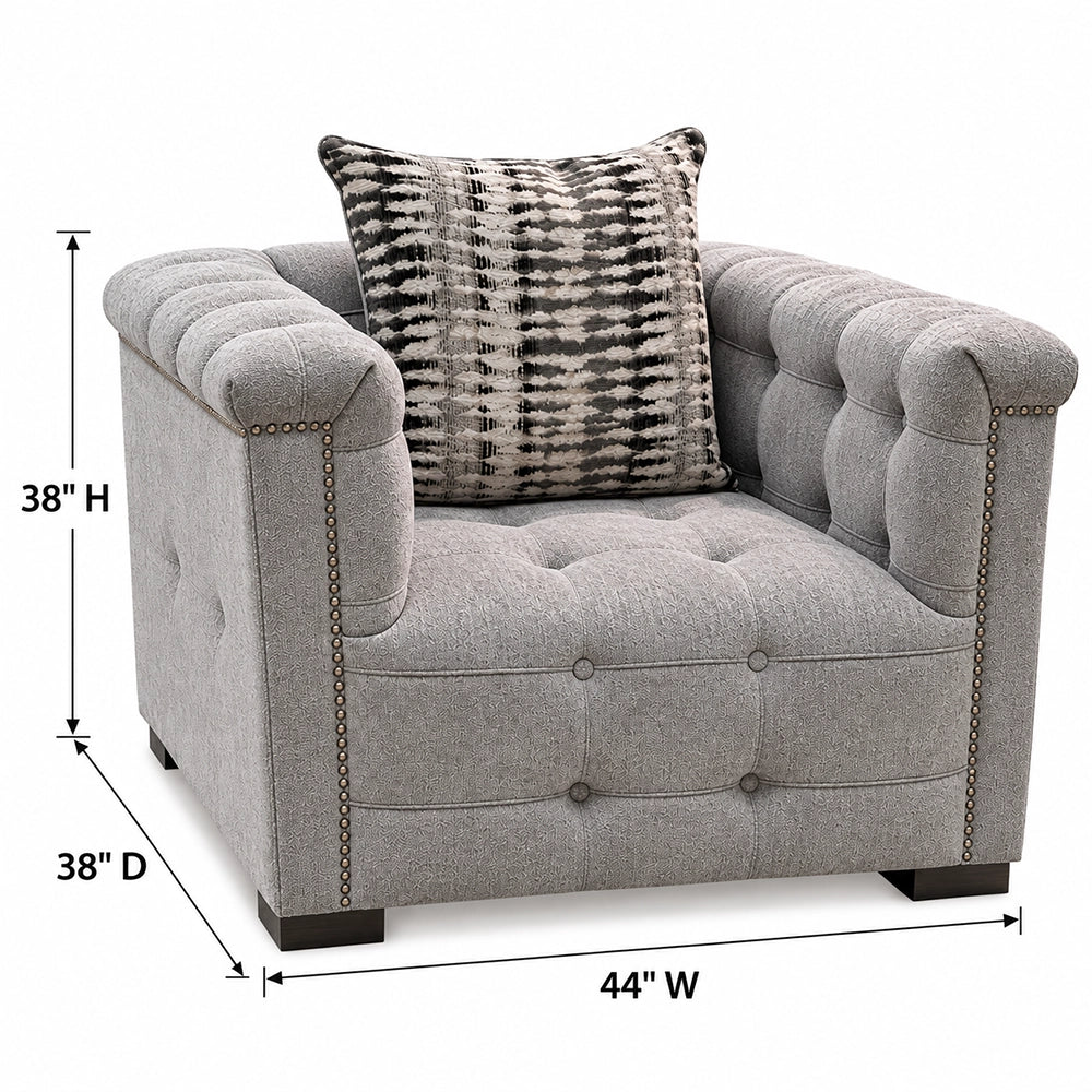 Harper Gray Tufted Accent Chair