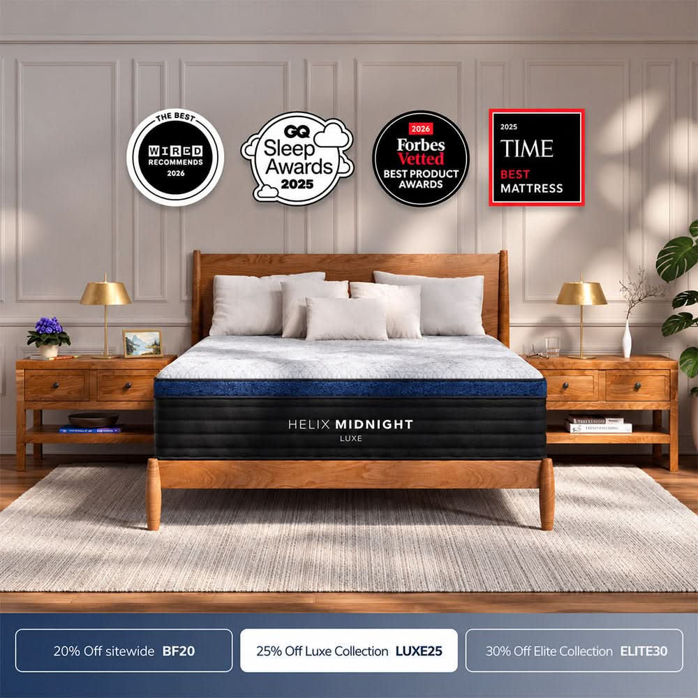 Helix Midnight Luxe 13.5" Medium Mattress