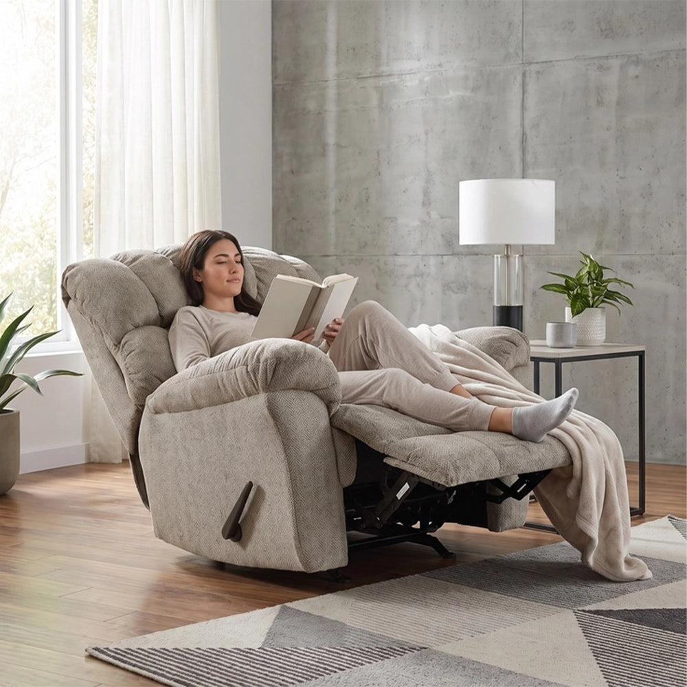 Henning Manual Rocker Recliner – Available in Brown or Gray