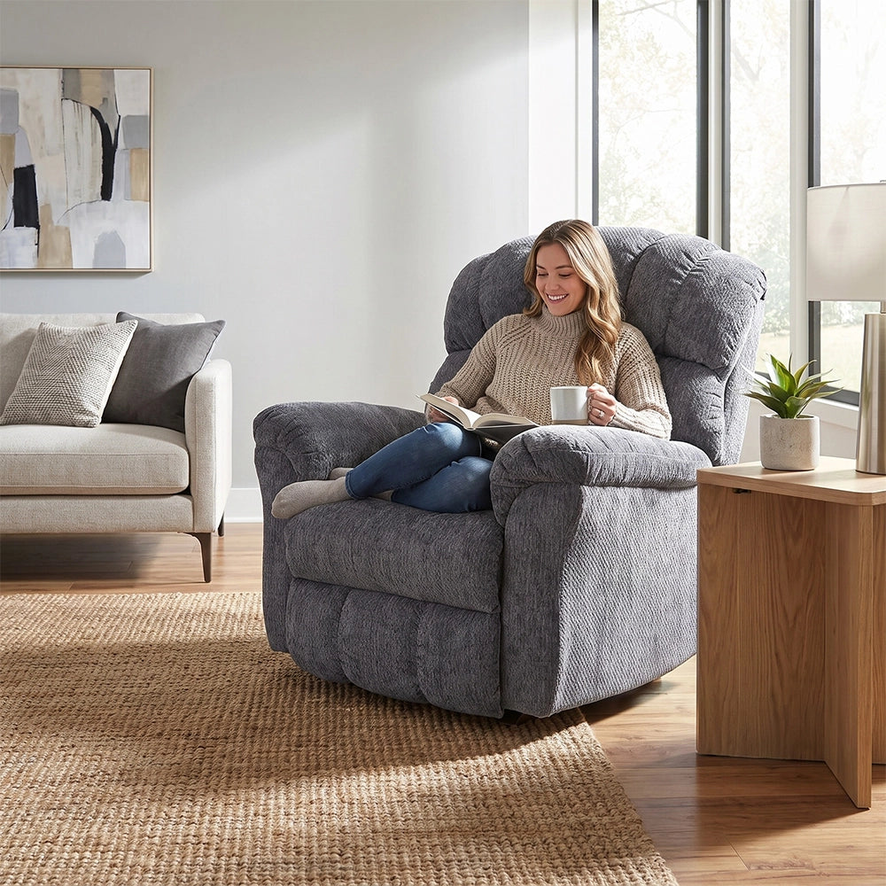 Henning Manual Rocker Recliner – Available in Brown or Gray