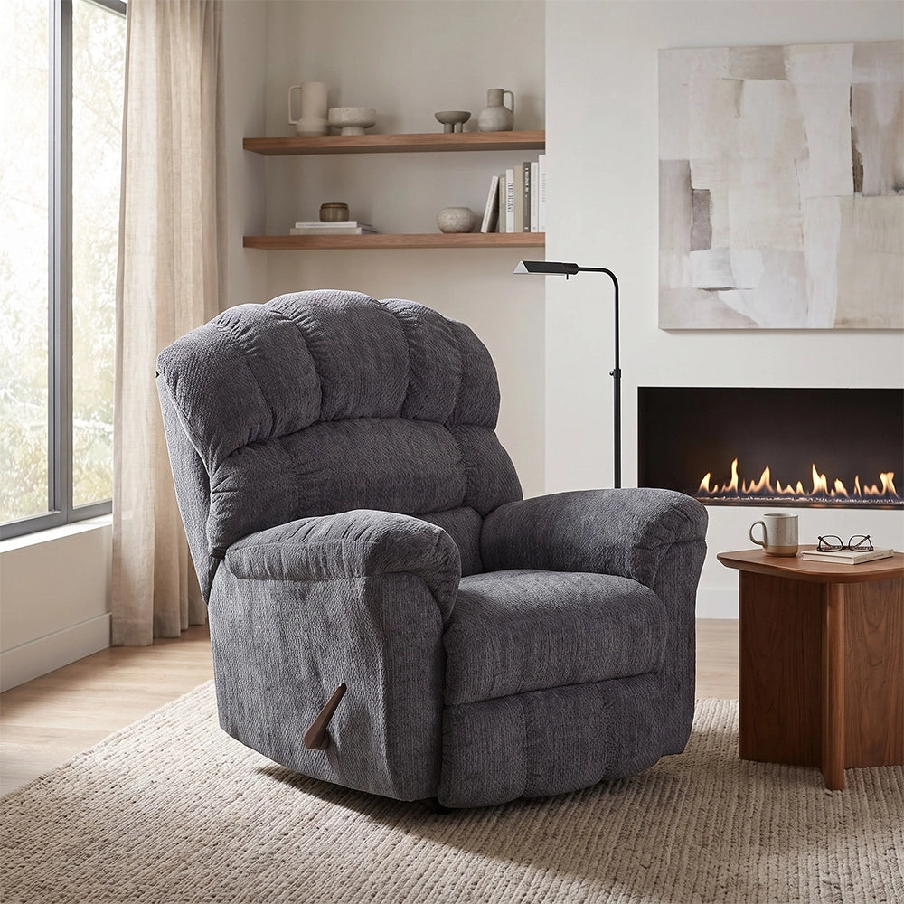 Henning Manual Rocker Recliner – Available in Brown or Gray