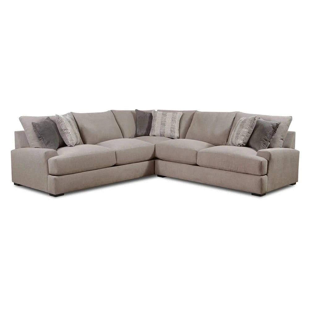 Highland Gray Contemporary 3PC Living Room Sectional with Extra Deep Seating