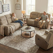 Hornet Beige Contemporary Reclining Living Room Set with Sofa and Loveseat
