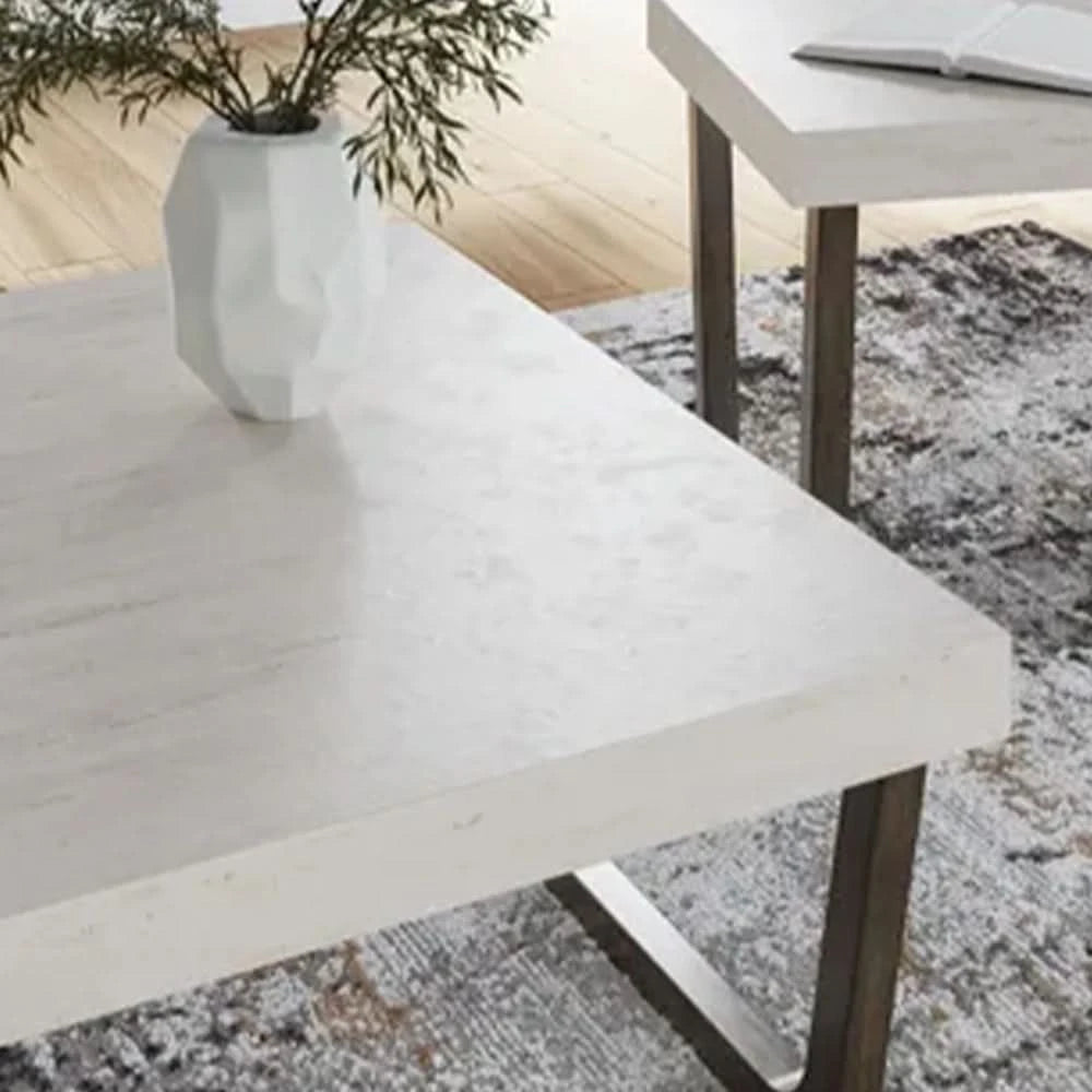 Inkie Gray Contemporary 2-Piece Occasional Table Set with Faux Cement Tops