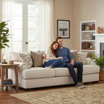 Javelin Cream Traditional Sofa with Accent Pillows