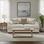 Javelin Cream Traditional Loveseat with Accent Pillows