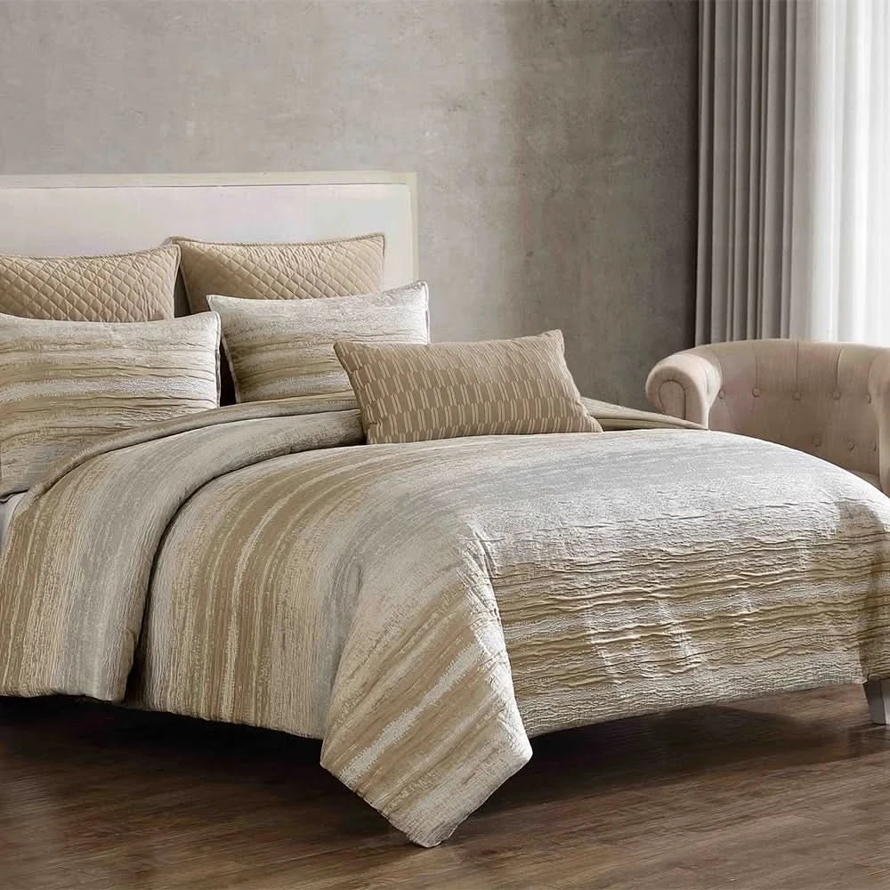 Jerry Queen or King 7PC Comforter Set with Euro Shams & Boudoir Pillow