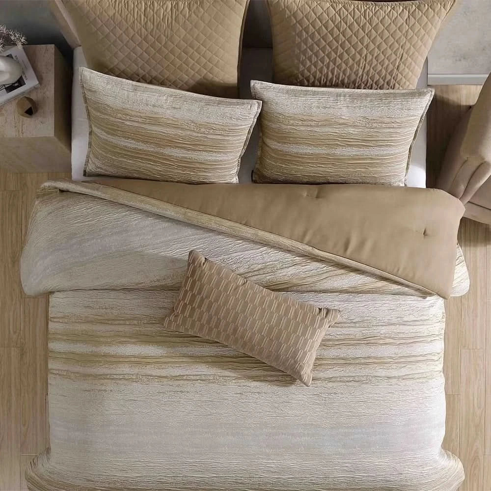 Jerry Queen or King 7PC Comforter Set with Euro Shams & Boudoir Pillow