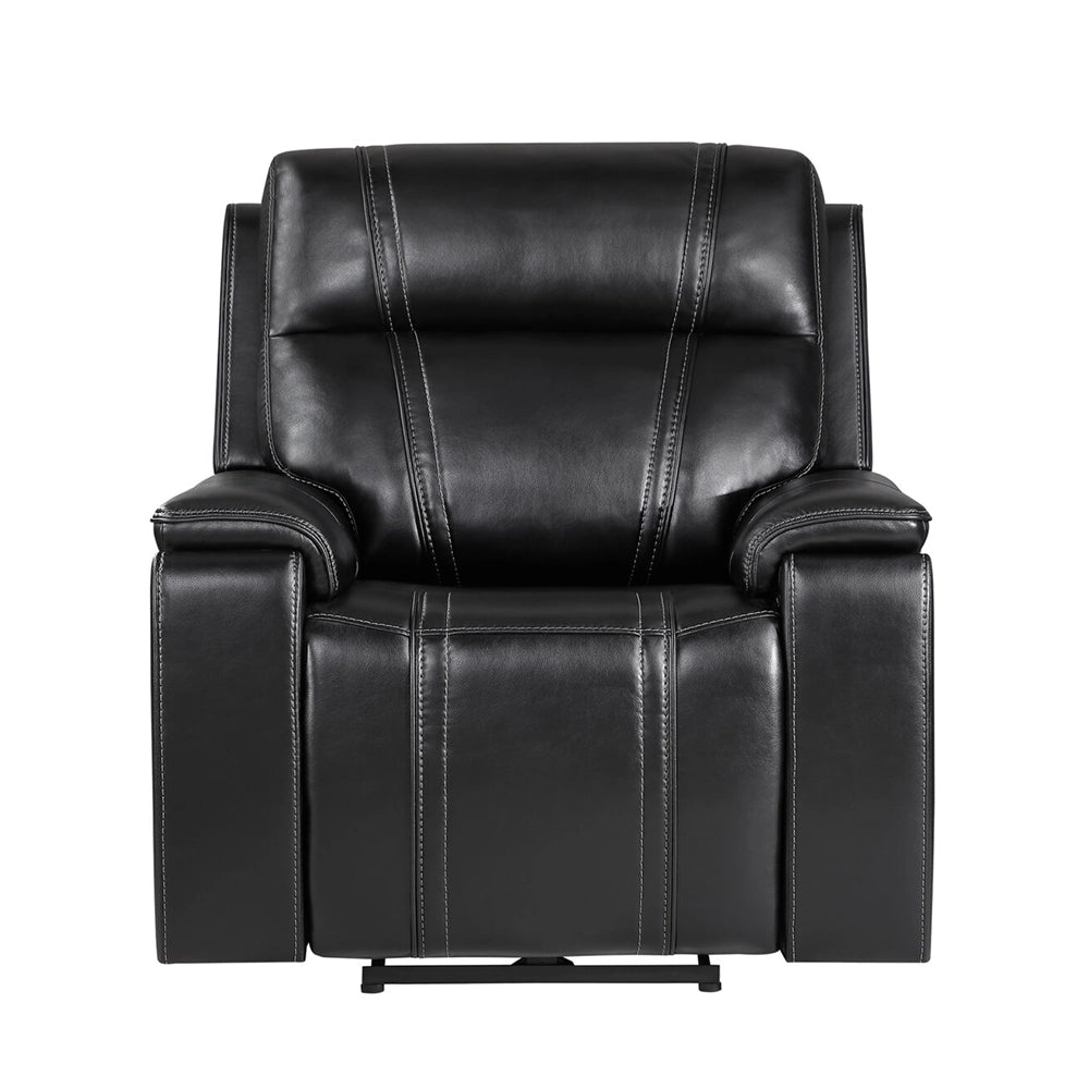 KAYA Black Leather Power Recliner