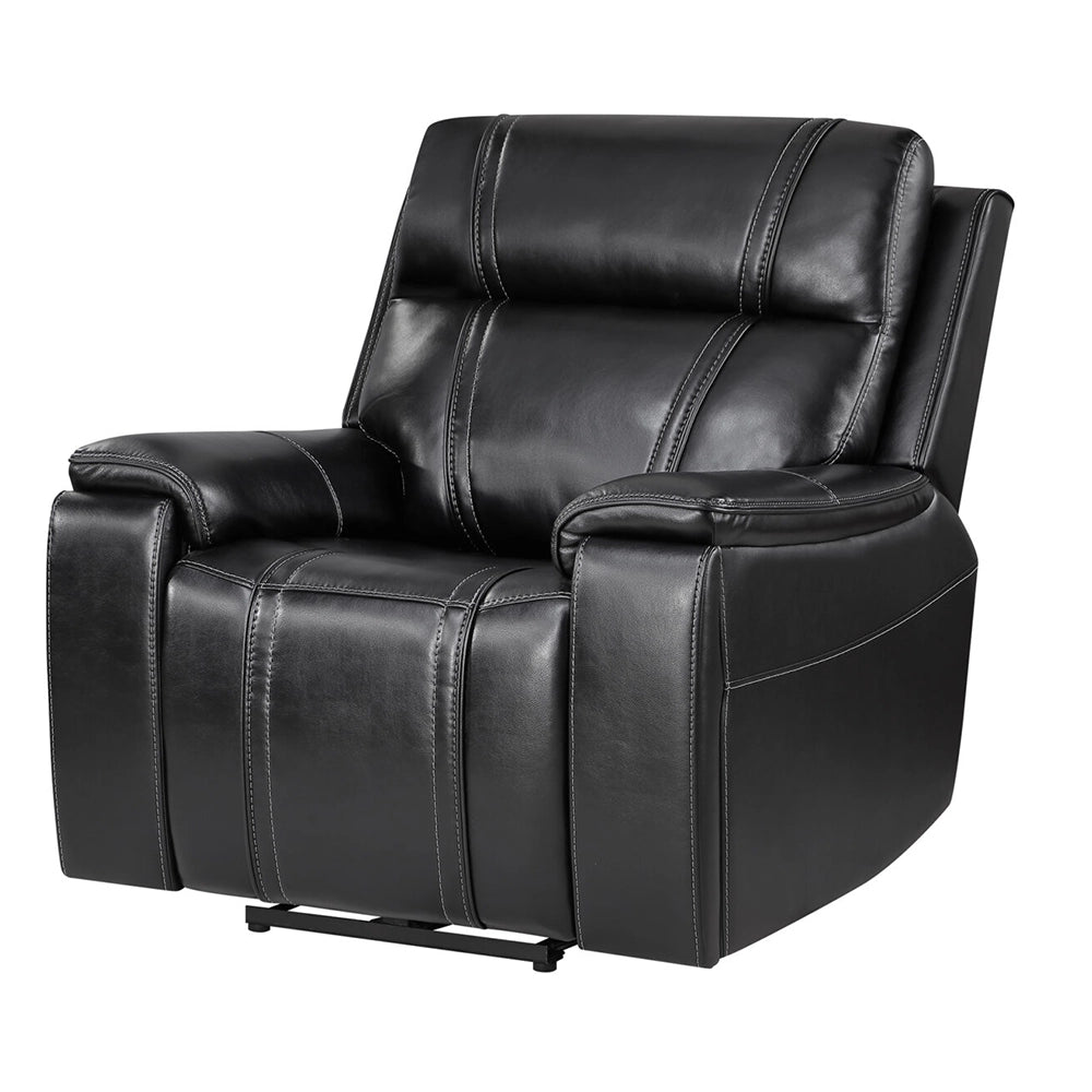 KAYA Black Leather Power Recliner