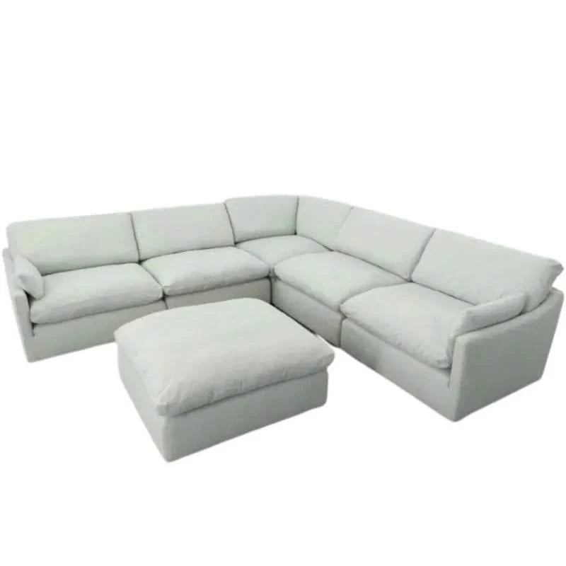 Kellen Fog Modern 5 PC Modular Sectional with Cloud like seating
