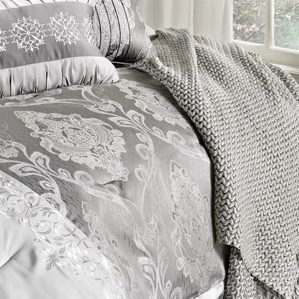 Kira Queen or King 12PC Comforter Set with Throw & Decorative Pillows