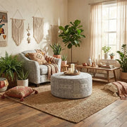 Kirkpatrick Graphite Contemporary Upholstered Ottoman with Plush Cushion
