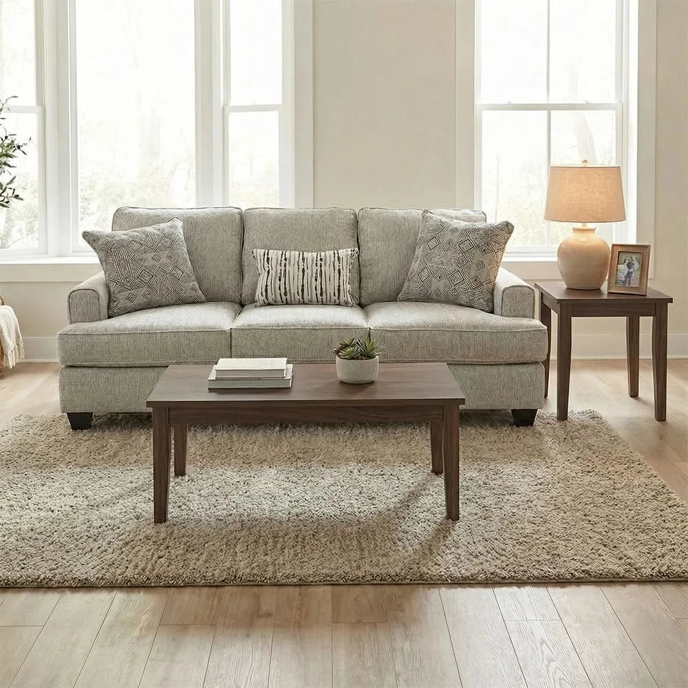 Kirkpatrick Graphite Contemporary Fabric Sofa with Plush Cushions