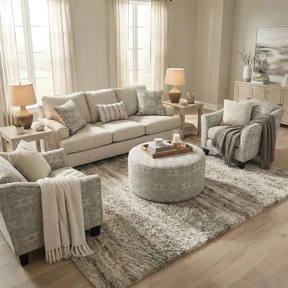 Kirkpatrick Graphite Contemporary Accent Chair with Plush Cushions