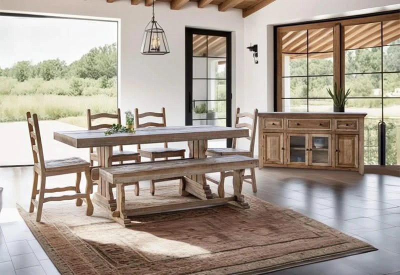 La Grange Weathered Wood Counter-Height Wooden Stool