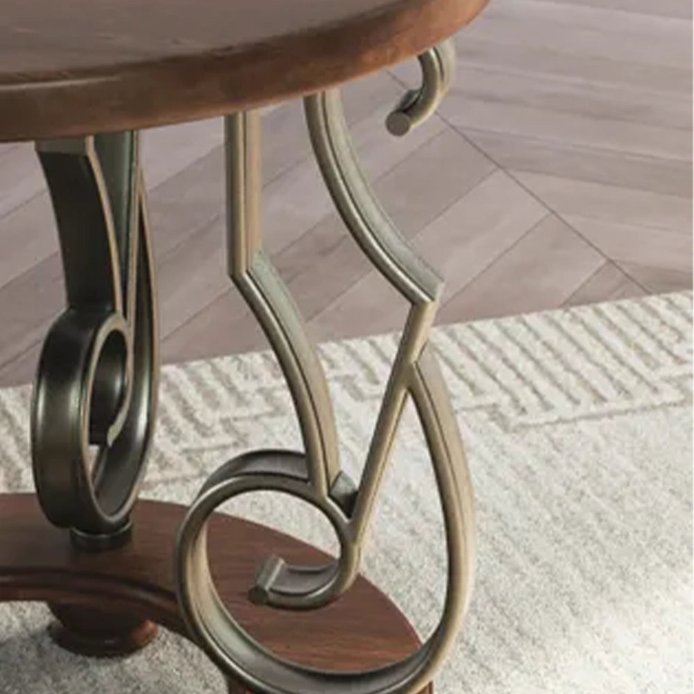 Lancaster Dark Brown Traditional 3-Piece Round Occasional Table Set