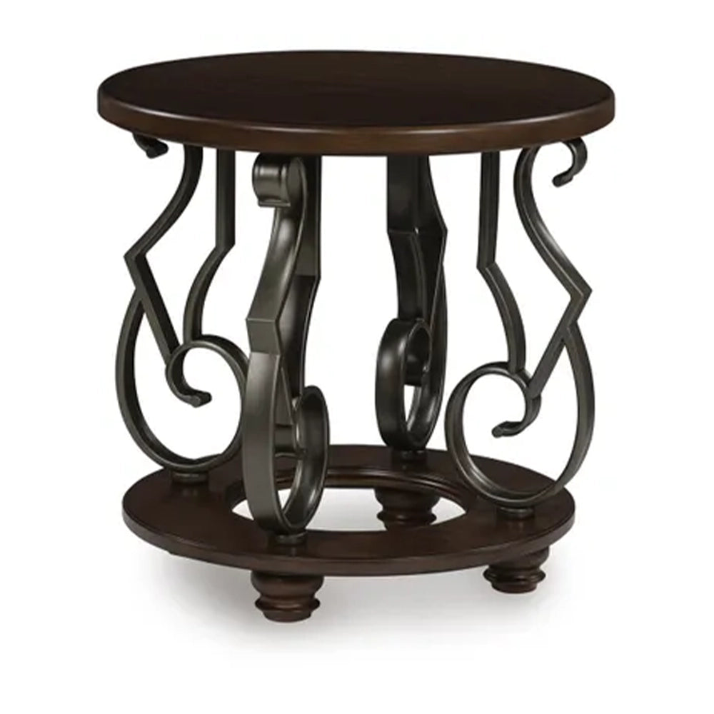 Lancaster Dark Brown Traditional 3-Piece Round Occasional Table Set