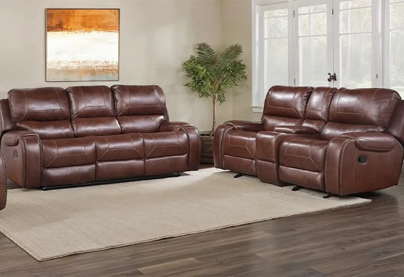 Lane Brown Reclining Living Room Sofa & Loveseat with Manual Reclining