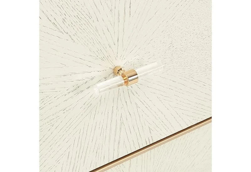 La Rachelle Medium Champagne 2-Drawer Nightstand with Starburst Veneer