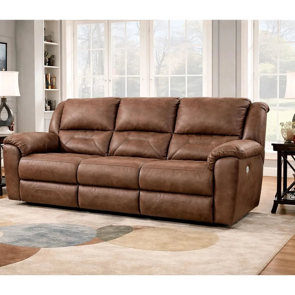Latitude Power Leather Reclining Sofa and Loveseat Set with Wall Hugger and Console