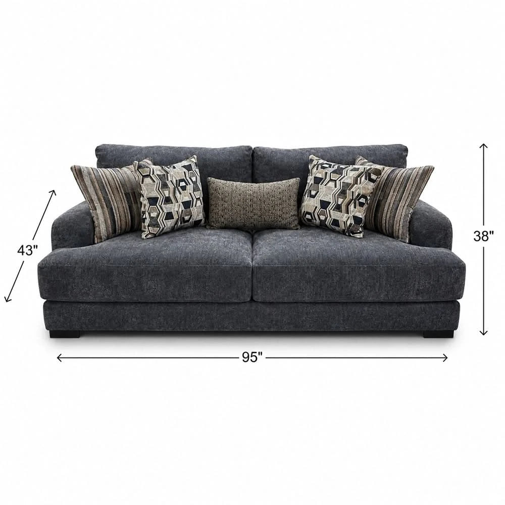 Lennon Pewter Living Room Set with Sofa & Loveseat