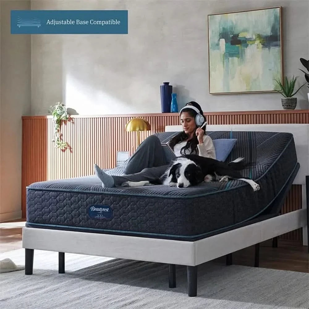 Beautyrest Hybrid Level Two Medium Firm Mattress and Adjustable Base Sleep Package with Sheets, Protector & Pillows