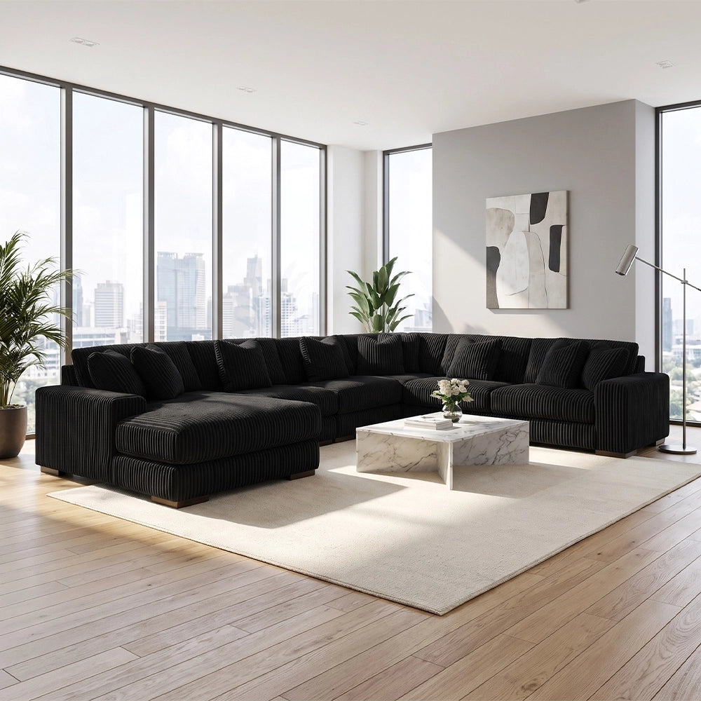 Linx Modern 6 Piece Modular Sectional with Chaise