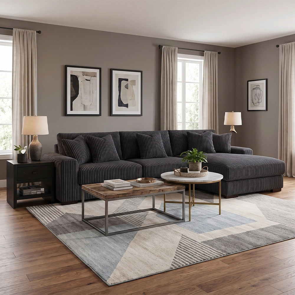 Linx Modern 3 PC Modular Sectional with Chaise