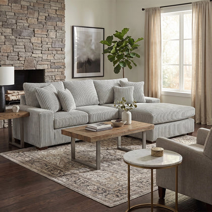 Linx Modern 2 PC Modular Sectional with Chaise and Accent Pillows