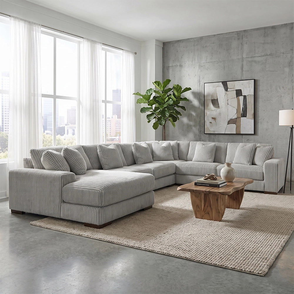 Linx Modern 6 Piece Modular Sectional with Chaise